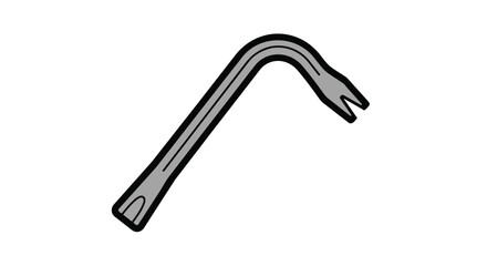 Obraz premium Minimalist Illustration of a Curved Metal Hook with Simplified Design and Neutral Color Palette for Modern Industrial Aesthetic