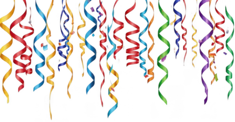 Party Streamers png Celebration Ribbons cutout Festive Decorations png Colorful Tassels cutout Event Supplies png Holiday Streamers cutout Party
