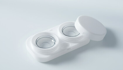 清潔なコンタクトレンズのケース 