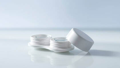 清潔なコンタクトレンズのケース 