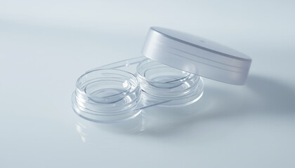 清潔なコンタクトレンズのケース 