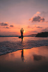 Yoga at sunset