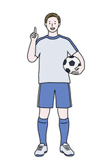 職業イラスト　サッカー選手　全身　カラー