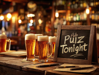 Join friends for a fun pub quiz night with drinks and laughter