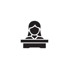 Receptionist woman icon
