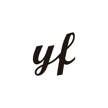 Letter yf connect geometric symbol simple logo vector