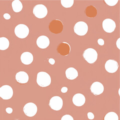 Playful polka dot seamless pattern, hand-drawn round dots