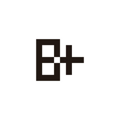 Obraz premium Letter E plus, square connect geometric symbol simple logo vector