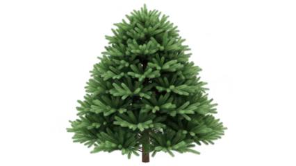 Small artificial christmas tree isolated on transparent background