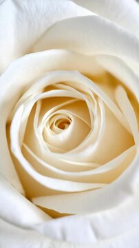 Creamy White Rose Bud: Macro Shot of Delicate Floral Petals Unveiling a Central Swirl of Subtle Tones and Textured Elegance