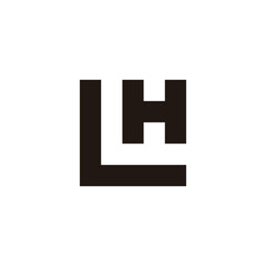 Obraz premium Letter L and H square, outline geometric symbol simple logo vector