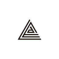 Letter L, E and a, triangle line geometric simple symbol logo vector