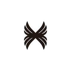 Letter X ribbon geometric simple symbol logo vector