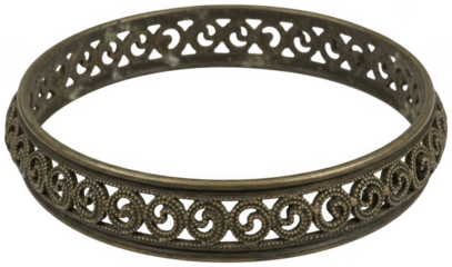 Silver Bracelet png Antique Bangle cutout Metal Cuff png Vintage Jewelry cutout Ornamental Armlet png Ethnic Wristband cutout Tribal Band png