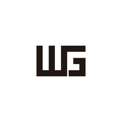Letter WG square geometric simple symbol logo vector