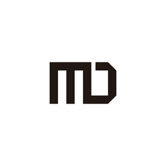 Letter MD square geometric simple symbol logo vector