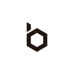 Letter bo ob b o hexagon geometric simple symbol logo vector