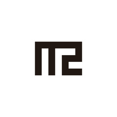 Letter m number 2 square geometric simple symbol logo vector