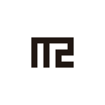 Letter m number 2 square geometric simple symbol logo vector
