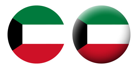 Vector illustration of Kuwait flag set on transparent background