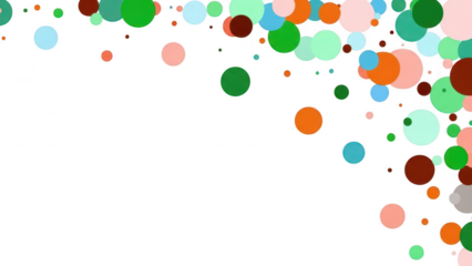 Colorful abstract circles in vibrant gradient pattern for creative background design isolated on transparent background