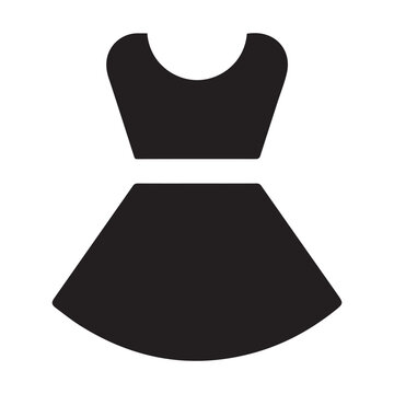 Simple black and white icon depicting a sleeveless dress or garment outline