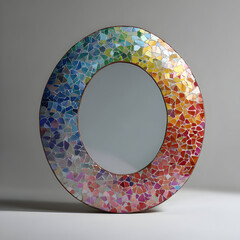Colorful Mosaic Ring Sculpture Modern Art Object