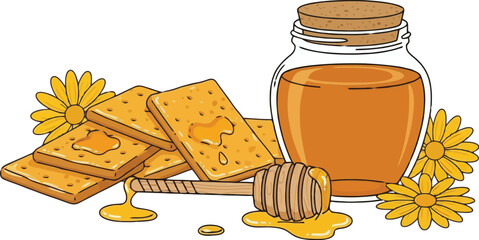 jar of honey and spoon