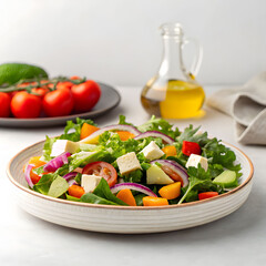 delicious salad in studio