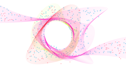 Abstract Pink Digital Wave Background with Flowing Lines and Particles