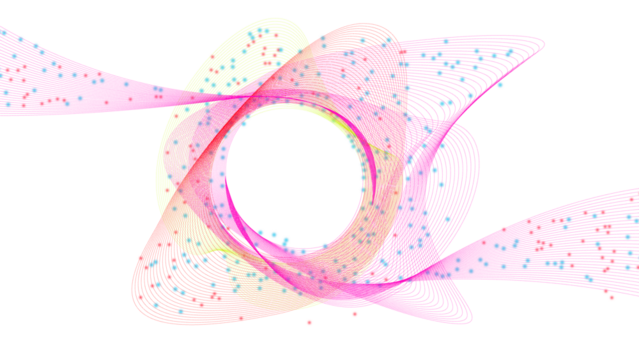 Abstract Pink Digital Wave Background with Flowing Lines and Particles - Powered by Adobe