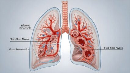 Human lung anatomy illustration