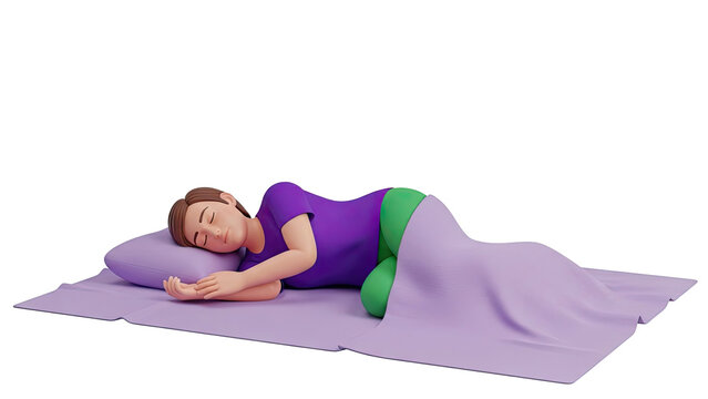 Person sleeping on side with pillow between knees