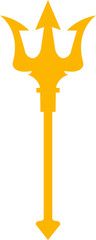 Trident Flat Style Vector Icon Mythology Weapon Symbol and Ancient Outline Graphic Group Featuring Trishul, Spear and Fork Emblem Designs