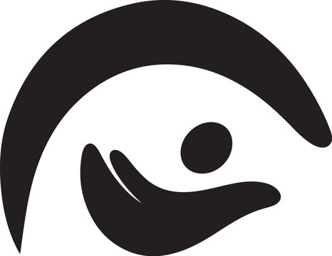Simple black and white abstract eye logo design