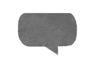 Brown paper bubble. Blank brown cut out cardboard paper speech bubble.