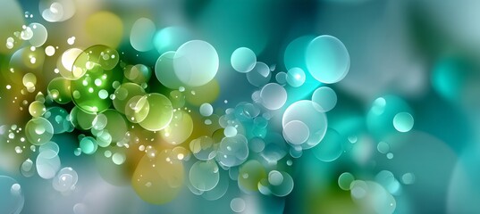 Ethereal Bubbles Serenade A Gradient of Emerald to Lime Dream with Subtle Flares and Tranquility