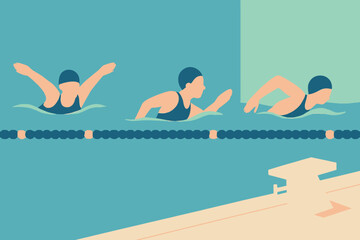 Swimmers in Synchronized Motion A Study in Aquatic Grace.