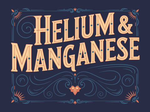 Helium and Manganese vintage ornate alphabet in Victorian and Western style with Argentine Fileteado lettering influences for decorative typography, branding, posters, logos, packaging, and creative d