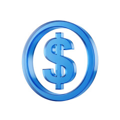 Obraz premium A blue dollar sign within a circle on a black background