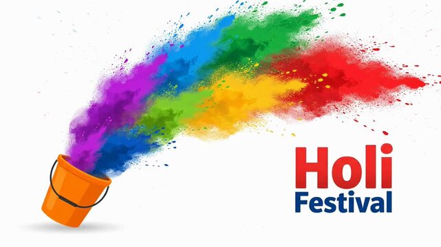 Colorful Powder Splash for Holi Festival Celebration