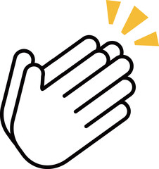 拍手する手のアイコン　絵文字　ベクターイラスト素材