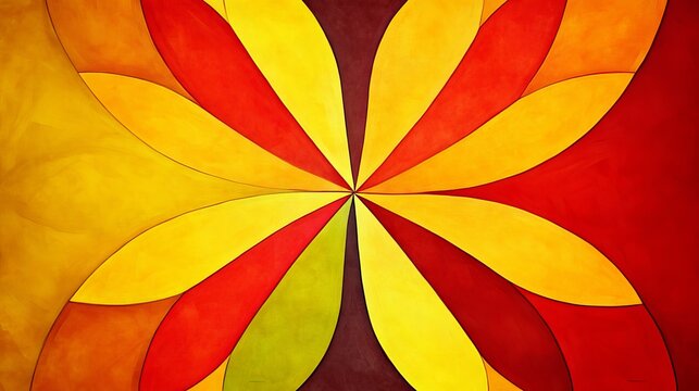 Vibrant Interlocking Petals Radiating Energy in a Kaleidoscope of Colors Floral Abstract Design - Powered by Adobe