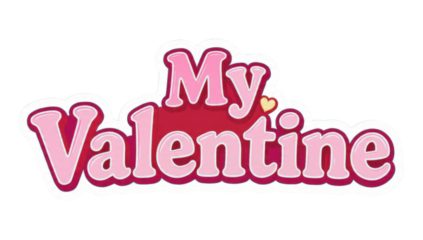 My Valentine pink text design with heart