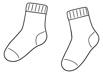 Hand drawn line art socks set featuring two comfortable socks for daily wear