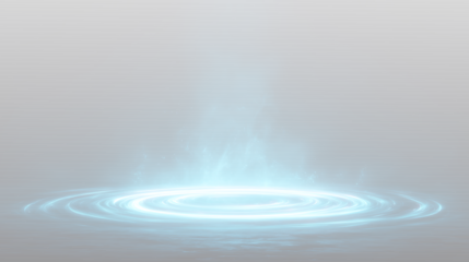 Glowing Futuristic Neon Circle PNG Overlay with Blue Purple Magic Portal and Energy Light Effect