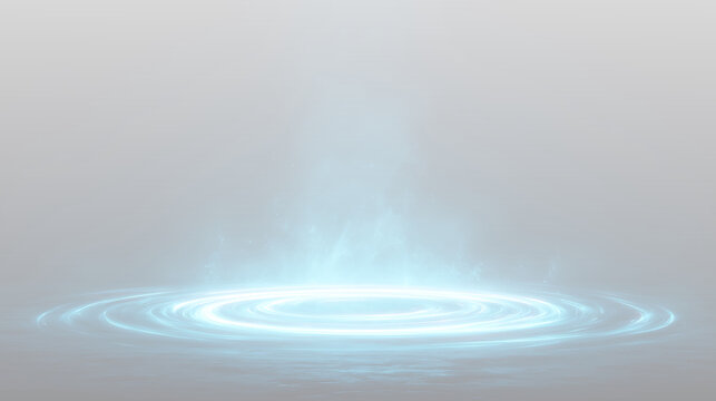 Glowing Futuristic Neon Circle PNG Overlay with Blue Purple Magic Portal and Energy Light Effect - Powered by Adobe