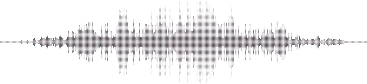Sound waveform graph representing audio signal Vector
