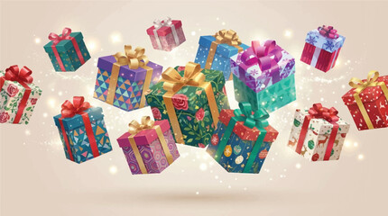 Fototapeta premium A collection of colorful gift boxes