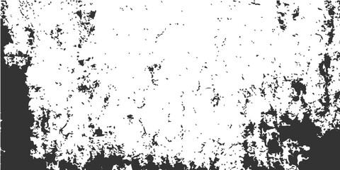 Fototapeta premium Abstract black and white grunge background with a dark ink splash pattern and a dirty floral silhouette design on a splattered vector paper texture